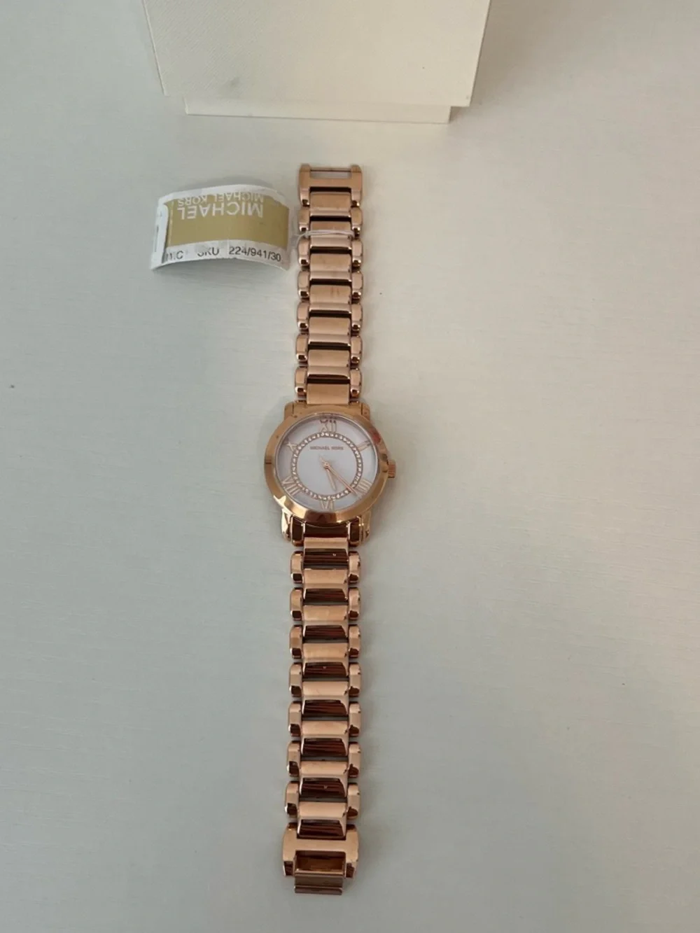 Michael Kors White Dial Rose Gold Tone Stainless Steel Women's Watch MK3530
